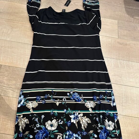 WHITE HOUSE BLACK MARKET WHBM WOMENS BLACK LONG SLEEVE DRESS NEW MEDIUM - Picture 7 of 9